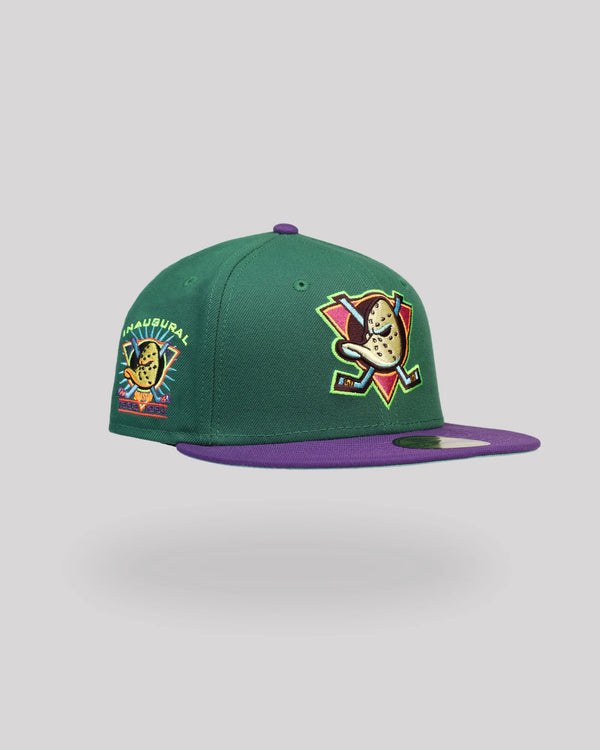 Gorra 59FIFTY Anaheim Ducks Inaugural – Verde / Morada