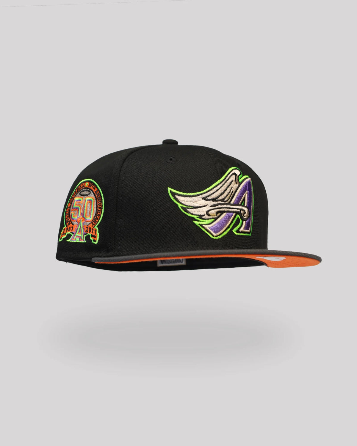 Gorra 59FIFTY Anaheim Angels 50th Anniversary – Negra / Morada